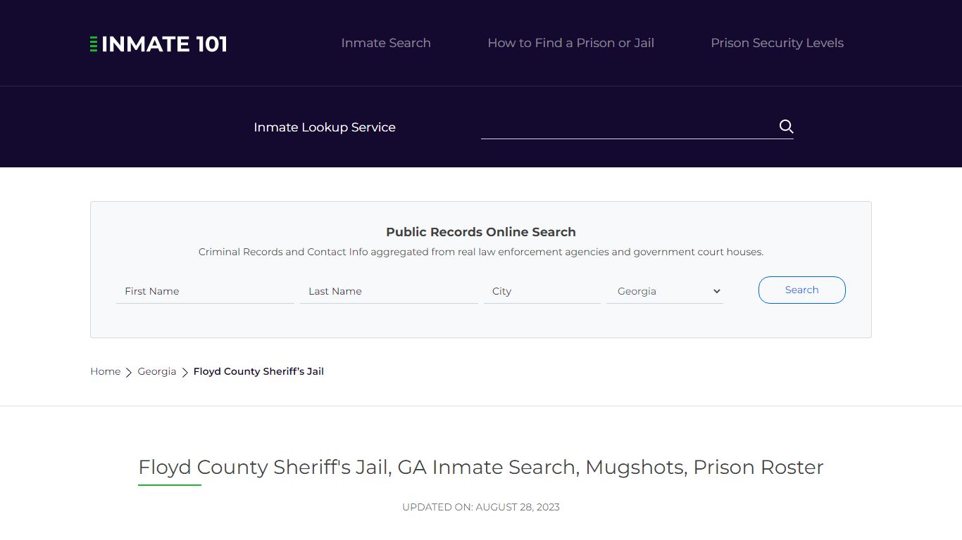 Floyd County Sheriff's Jail, GA Inmate Search, Mugshots, Prison Roster ...